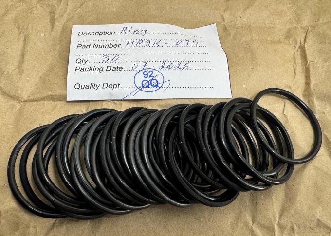 Black Russian Aviation Standard rubber sealing ring, part number НР9К-074, shown as a circular sealing gasket