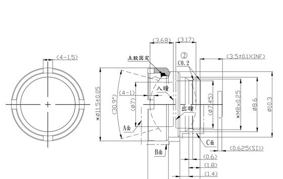 FWD-7 7mm F1.0 256×192@12μm LWIR Motorized Zoom Lens with 8-12 μm Wavelength for Thermal Imaging